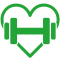 Herz und Hantel Symbol - Wir bewegen Tirol